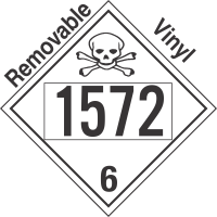 Poison Toxic Class 6.1 UN1572 Removable Vinyl DOT Placard