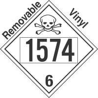 Poison Toxic Class 6.1 UN1574 Removable Vinyl DOT Placard