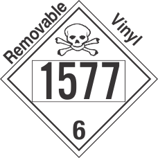 Poison Toxic Class 6.1 UN1577 Removable Vinyl DOT Placard