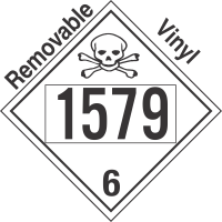 Poison Toxic Class 6.1 UN1579 Removable Vinyl DOT Placard