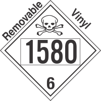 Poison Toxic Class 6.1 UN1580 Removable Vinyl DOT Placard