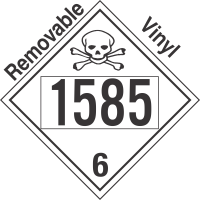 Poison Toxic Class 6.1 UN1585 Removable Vinyl DOT Placard