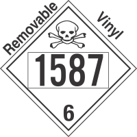 Poison Toxic Class 6.1 UN1587 Removable Vinyl DOT Placard