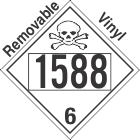 Poison Toxic Class 6.1 UN1588 Removable Vinyl DOT Placard