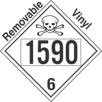 Poison Toxic Class 6.1 UN1590 Removable Vinyl DOT Placard