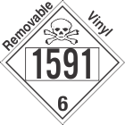 Poison Toxic Class 6.1 UN1591 Removable Vinyl DOT Placard