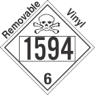 Poison Toxic Class 6.1 UN1594 Removable Vinyl DOT Placard