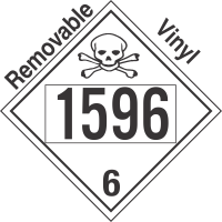 Poison Toxic Class 6.1 UN1596 Removable Vinyl DOT Placard