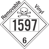 Poison Toxic Class 6.1 UN1597 Removable Vinyl DOT Placard