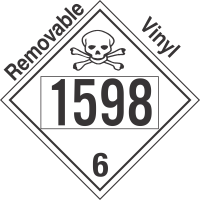 Poison Toxic Class 6.1 UN1598 Removable Vinyl DOT Placard