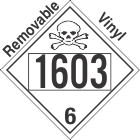 Poison Toxic Class 6.1 UN1603 Removable Vinyl DOT Placard