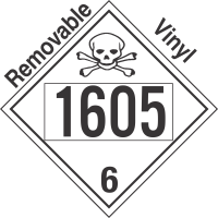 Poison Toxic Class 6.1 UN1605 Removable Vinyl DOT Placard