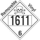 Poison Toxic Class 6.1 UN1611 Removable Vinyl DOT Placard