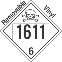 Poison Toxic Class 6.1 UN1611 Removable Vinyl DOT Placard