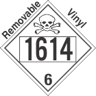 Poison Toxic Class 6.1 UN1614 Removable Vinyl DOT Placard