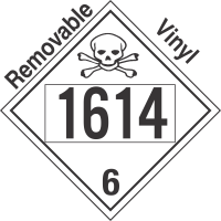 Poison Toxic Class 6.1 UN1614 Removable Vinyl DOT Placard