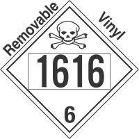 Poison Toxic Class 6.1 UN1616 Removable Vinyl DOT Placard