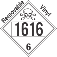 Poison Toxic Class 6.1 UN1616 Removable Vinyl DOT Placard