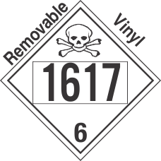 Poison Toxic Class 6.1 UN1617 Removable Vinyl DOT Placard