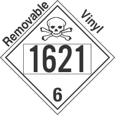 Poison Toxic Class 6.1 UN1621 Removable Vinyl DOT Placard