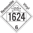 Poison Toxic Class 6.1 UN1624 Removable Vinyl DOT Placard