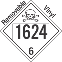 Poison Toxic Class 6.1 UN1624 Removable Vinyl DOT Placard