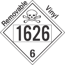Poison Toxic Class 6.1 UN1626 Removable Vinyl DOT Placard