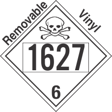 Poison Toxic Class 6.1 UN1627 Removable Vinyl DOT Placard