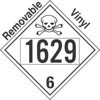 Poison Toxic Class 6.1 UN1629 Removable Vinyl DOT Placard