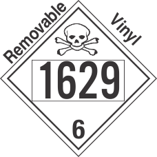 Poison Toxic Class 6.1 UN1629 Removable Vinyl DOT Placard
