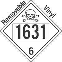 Poison Toxic Class 6.1 UN1631 Removable Vinyl DOT Placard