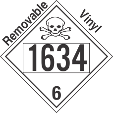 Poison Toxic Class 6.1 UN1634 Removable Vinyl DOT Placard
