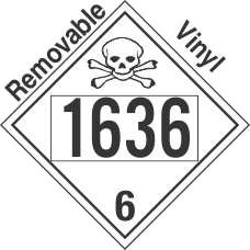 Poison Toxic Class 6.1 UN1636 Removable Vinyl DOT Placard