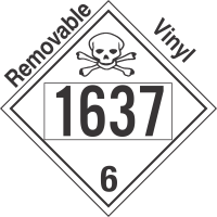 Poison Toxic Class 6.1 UN1637 Removable Vinyl DOT Placard