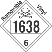 Poison Toxic Class 6.1 UN1638 Removable Vinyl DOT Placard