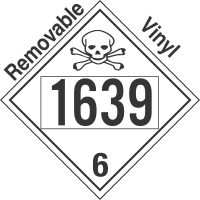 Poison Toxic Class 6.1 UN1639 Removable Vinyl DOT Placard