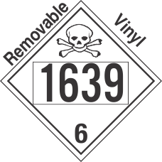 Poison Toxic Class 6.1 UN1639 Removable Vinyl DOT Placard