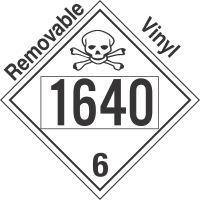 Poison Toxic Class 6.1 UN1640 Removable Vinyl DOT Placard