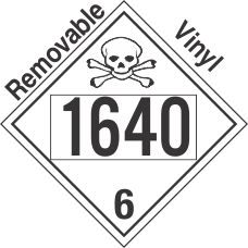 Poison Toxic Class 6.1 UN1640 Removable Vinyl DOT Placard
