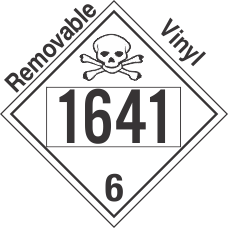 Poison Toxic Class 6.1 UN1641 Removable Vinyl DOT Placard