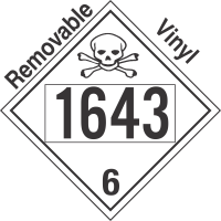 Poison Toxic Class 6.1 UN1643 Removable Vinyl DOT Placard