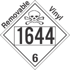 Poison Toxic Class 6.1 UN1644 Removable Vinyl DOT Placard