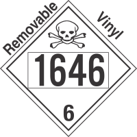 Poison Toxic Class 6.1 UN1646 Removable Vinyl DOT Placard