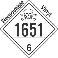 Poison Toxic Class 6.1 UN1651 Removable Vinyl DOT Placard