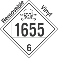 Poison Toxic Class 6.1 UN1655 Removable Vinyl DOT Placard