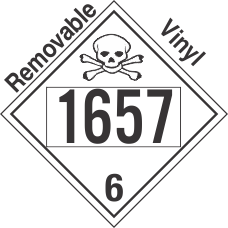 Poison Toxic Class 6.1 UN1657 Removable Vinyl DOT Placard