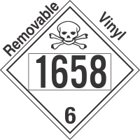 Poison Toxic Class 6.1 UN1658 Removable Vinyl DOT Placard