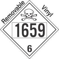 Poison Toxic Class 6.1 UN1659 Removable Vinyl DOT Placard