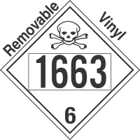 Poison Toxic Class 6.1 UN1663 Removable Vinyl DOT Placard