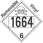 Poison Toxic Class 6.1 UN1664 Removable Vinyl DOT Placard